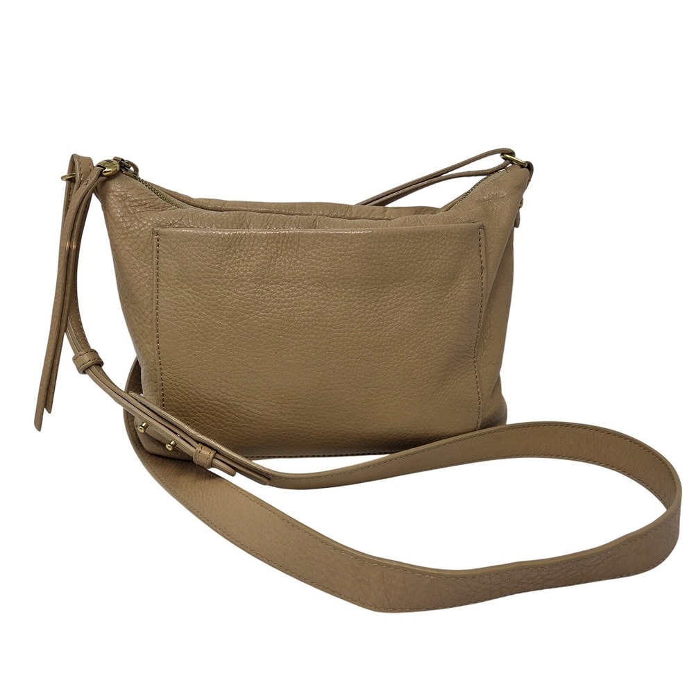 HOBO Pebbled Leather Hobo Crossbody in Taupe